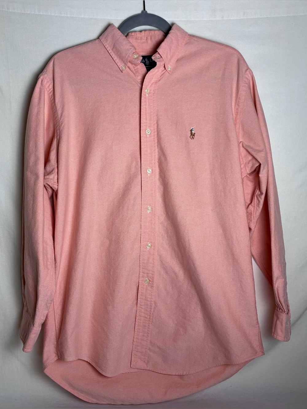 Ralph Lauren Button Down Shirt Mens 15.5 32 33 Classic Fit Pink Oxford Pony Logo